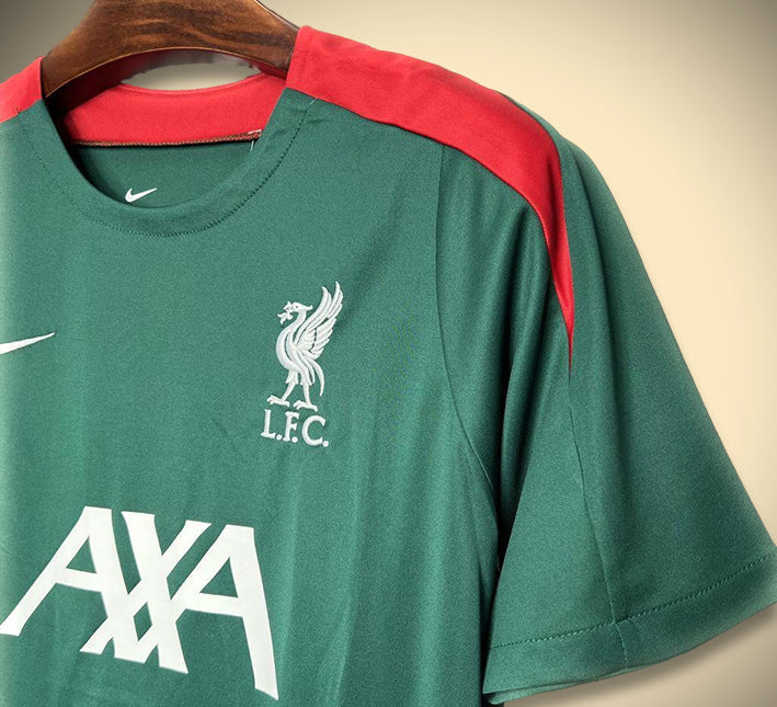 Top de treino Liverpool verde para futebol coleção 2425