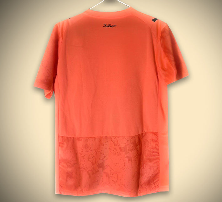 camisola third Manchester City laranja época vinte e cinco vinte e seis jersey oficial