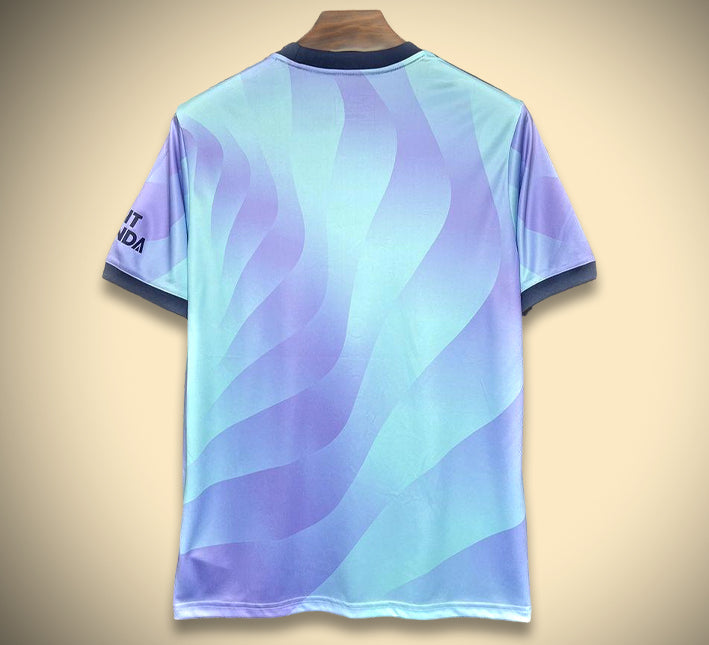 camisola alternativa vermelha e branca Arsenal 2425