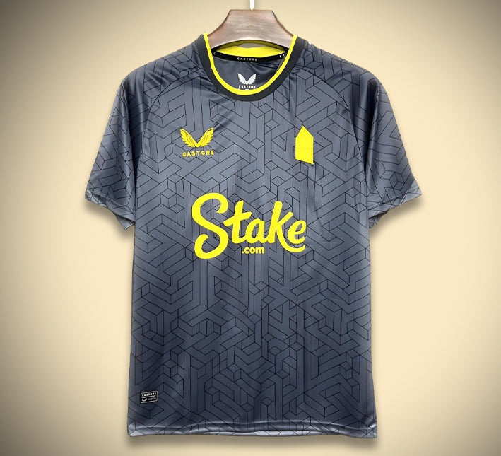 Camisola Everton preta para adepto coleção alternativa 2024 2025