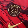 Camisola vermelha conceito Paris Saint Germain temporada 2024 2025