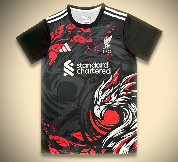 camisola de futebol conceito Liverpool preta edição 2024 2025