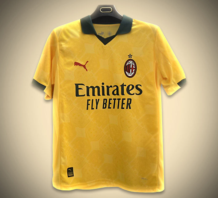 camisola conceito terceiro equipamento AC Milan época 2526 design moderno vermelho e preto