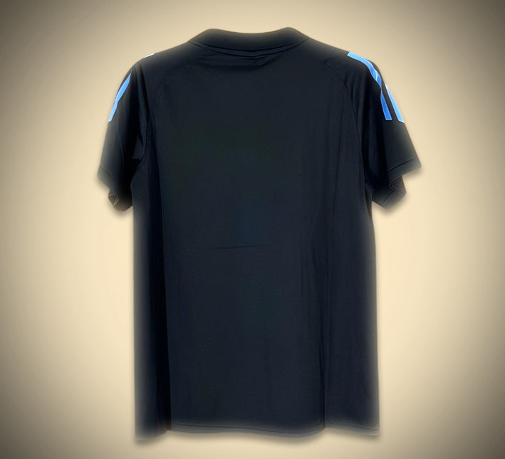 Polo de futebol Argentina 2024 camisola de adepto azul e branca
