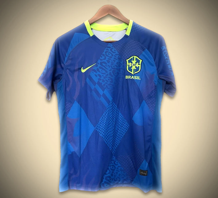Camisola de futebol Brasil amarela versão alternativa corte moderno e respirável