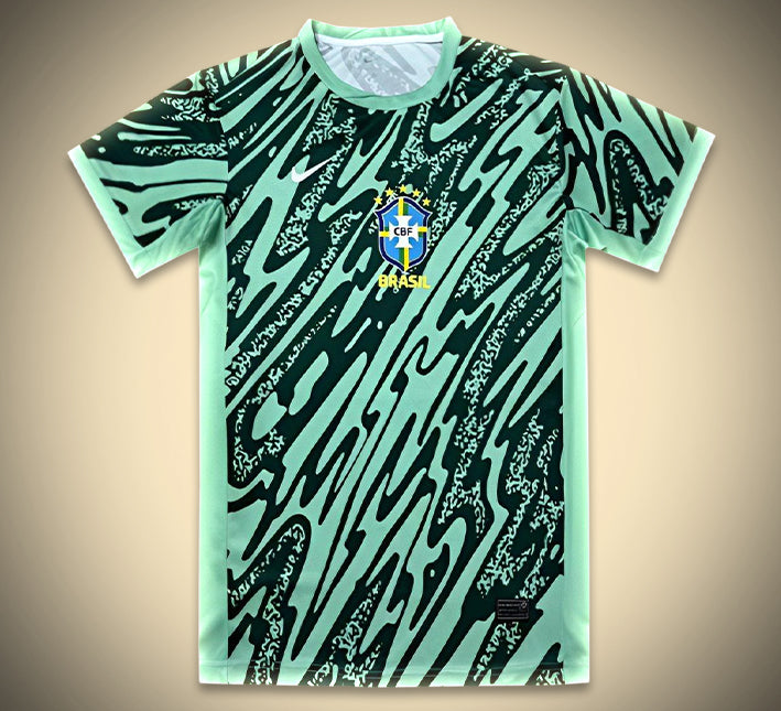 maillot-de-gardien-du-bresil-third-saison-2024-2025-tenue-de-football-jaune-et-vert camisola de guarda-redes do Brasil third época 2024 2025 equipamento de futebol amarelo e verde