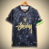 Camisola de futebol Brasil conceito edição Stussy temporada 2024 2025 estilo streetwear