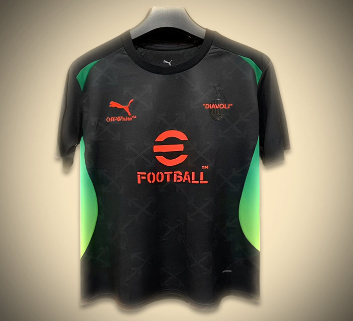 maillot-de-football-concept-ac-milan-edition-off-white-coloris-noir-et-gris-saison-2025-2026 Maillot de football concept AC Milan édition Off White coloris noir et gris saison 2025 2026