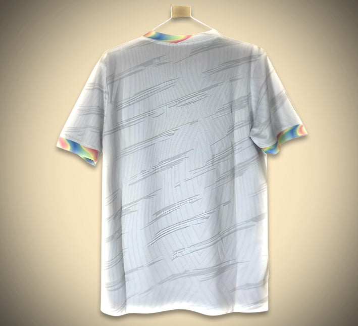 Camisola conceito FC Barcelona arco-íris temporada 2024 2025 design multicolorido adepto
