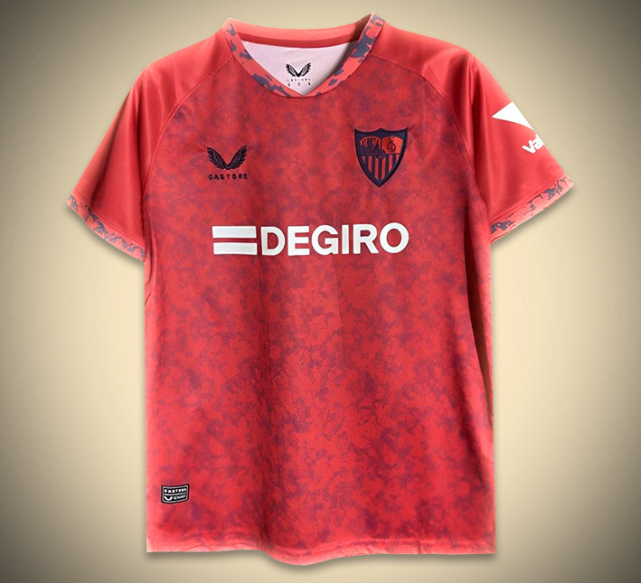 maillot-fc-seville-exterieur-rouge-2425 Camisola FC Sevilha Alternativa Vermelha 2425