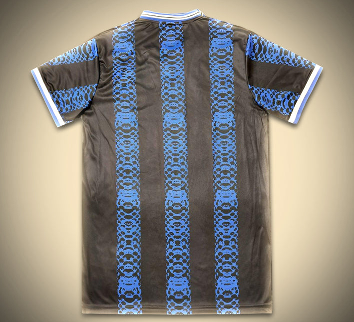 Camisola conceito Inter Milan edição Mambas temporada 2024 2025 equipamento de futebol preto e amarelo