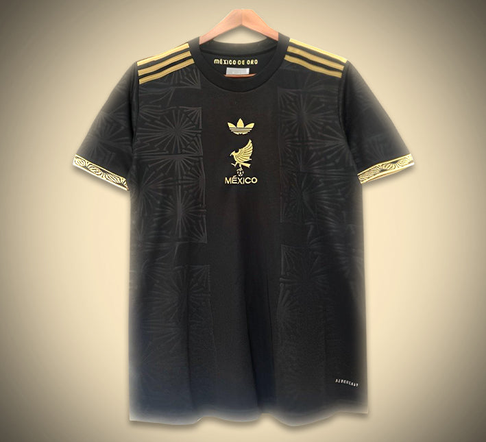 Camisola de futebol do México conceito preto edição 2025 com design moderno