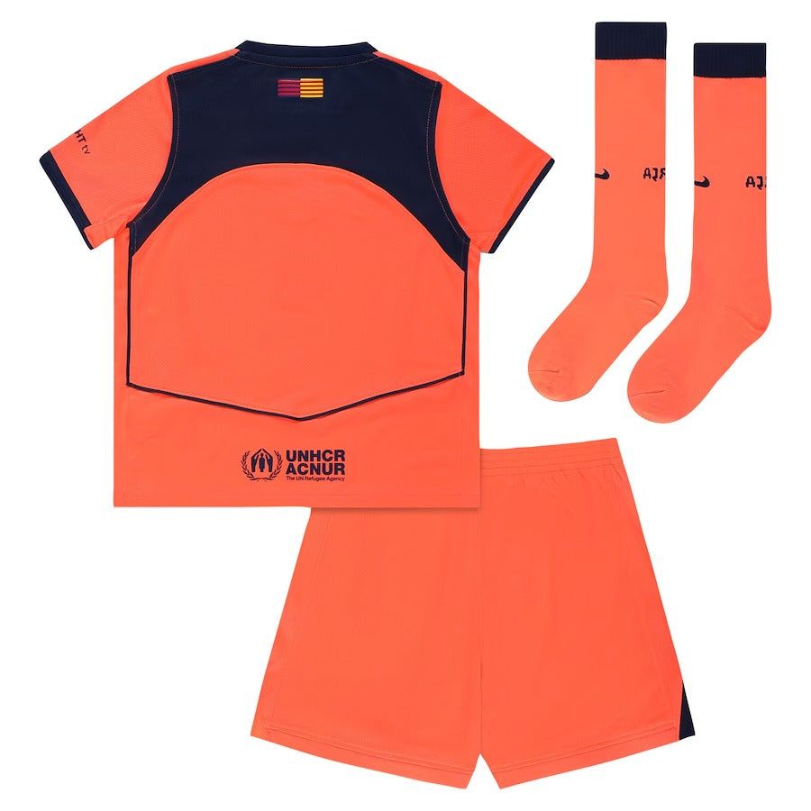 ensemble-enfant-fc-barcelone-maillot-third-saison-2025-2026-avec-short Equipamento criança FC Barcelona camisola third época 2025 2026 com calção