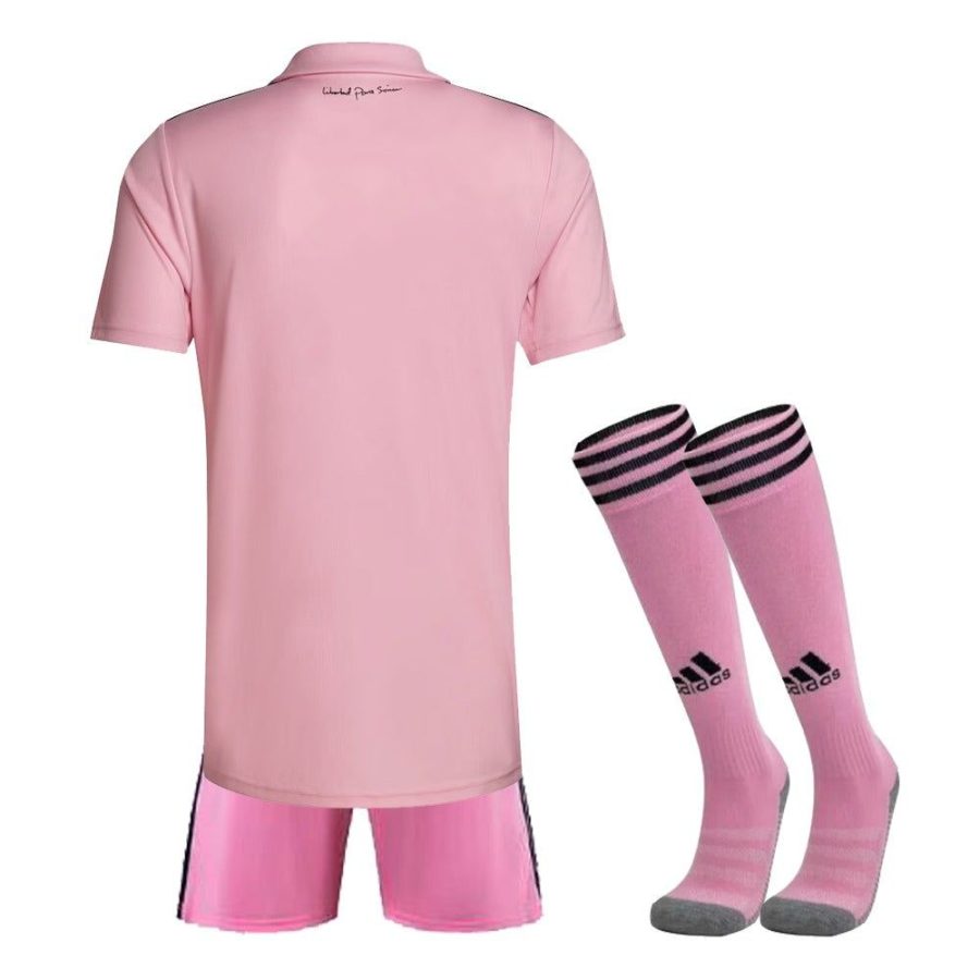 ensemble-enfant-inter-miami-domicile-saison-2023-2024-maillot-et-short Conjunto criança Inter Miami principal época 2023 2024 camisola e calção