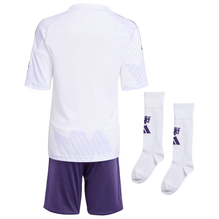 Conjunto criança Manchester United camisola alternativa temporada 2025 2026