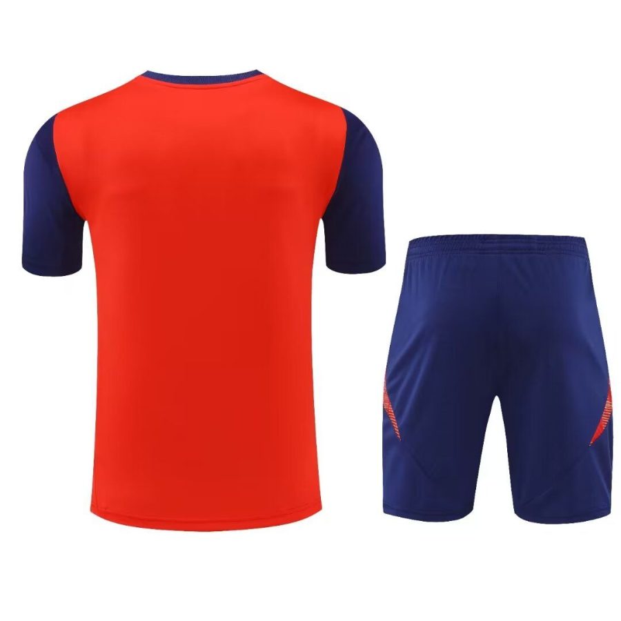 Conjunto camisola e calção Espanha temporada dois mil vinte e quatro dois mil vinte e cinco equipamento futebol