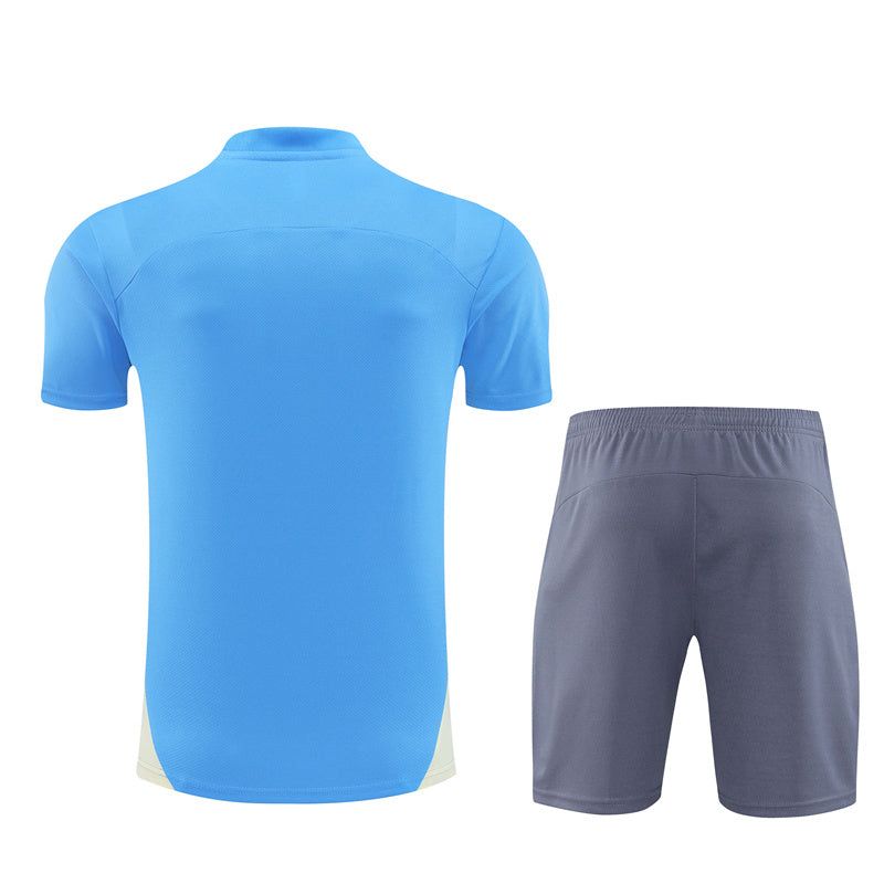 ensemble-maillot-et-short-manchester-city-saison-2024-2025-tenue-domicile Conjunto camisola e calções Manchester City época 2024 2025 equipamento principal