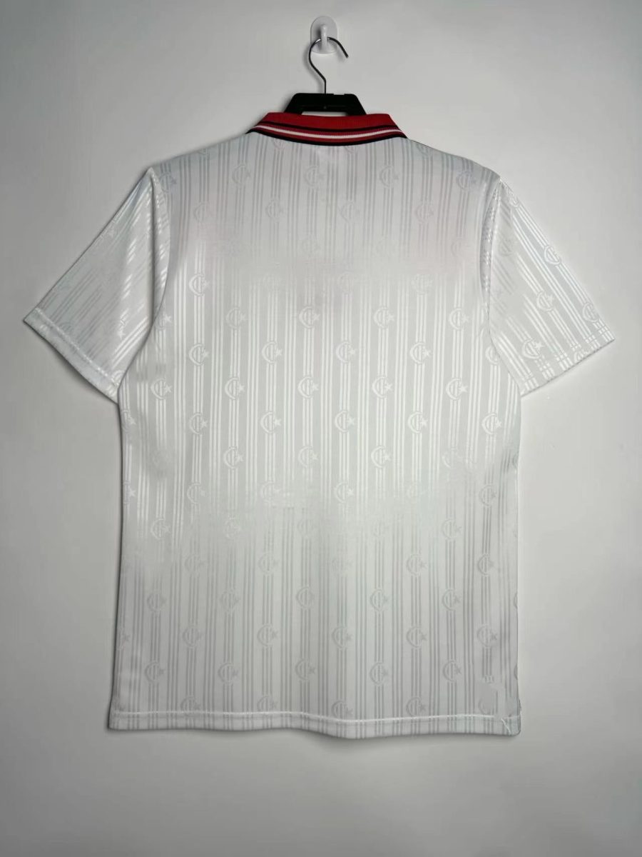 camisola de jogo Turquia alternativa design vintage adepto futebol