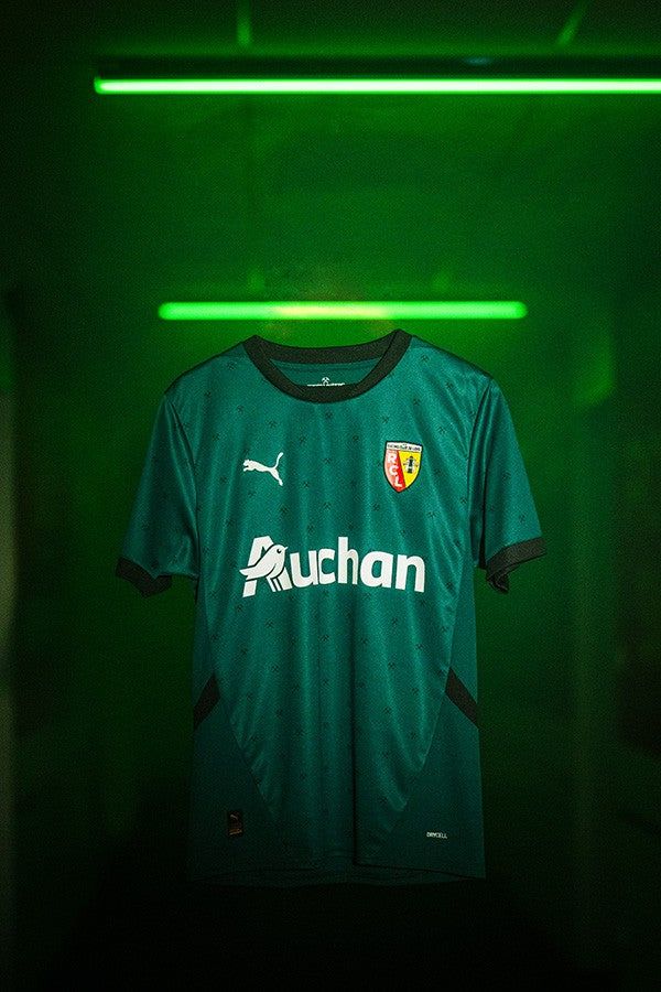 camisola de futebol RC Lens alternativa cores do clube sangue e ouro