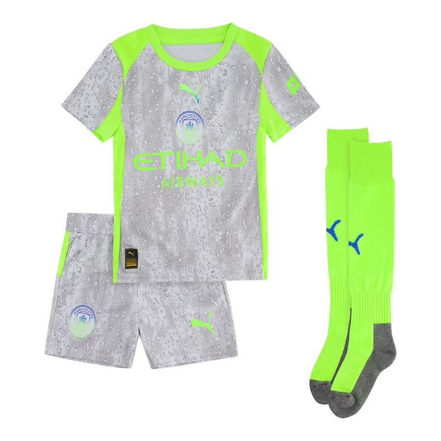 Kit criança Manchester City terceira camisola 2025-2026