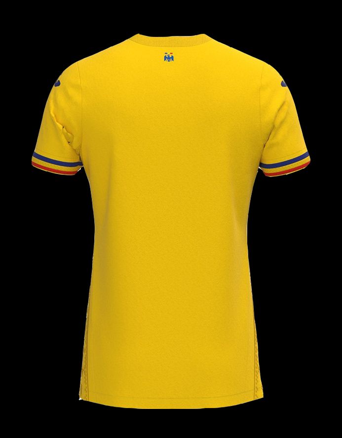 camisola de futebol Roménia principal época 2023 2024 vermelho amarelo azul