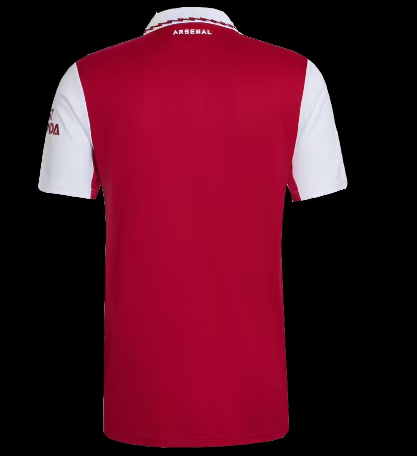 maillot-domicile-arsenal-saison-deux-mille-vingt-deux-deux-mille-vingt-trois-rouge-et-blanc camisola principal Arsenal época dois mil e vinte e dois dois mil e vinte e três vermelha e branca