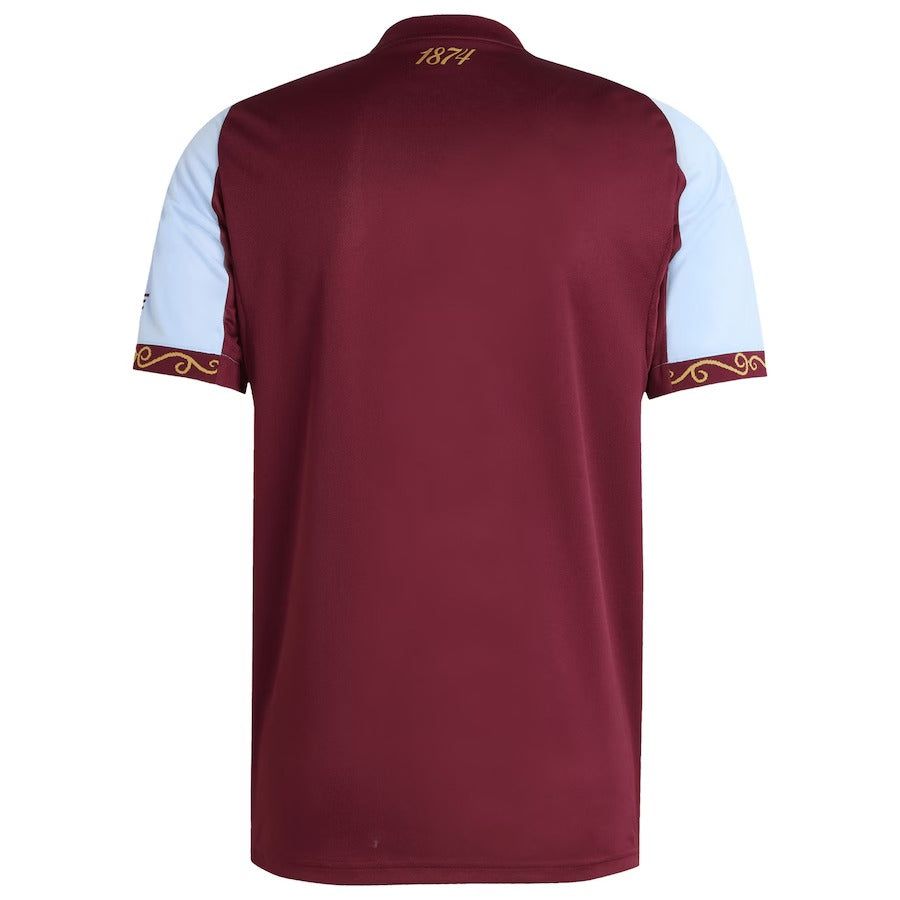 maillot-domicile-aston-villa-saison-2025-2026-tenue-officielle-claret-et-bleu camisola principal Aston Villa época 2025 2026 equipamento oficial claret e azul