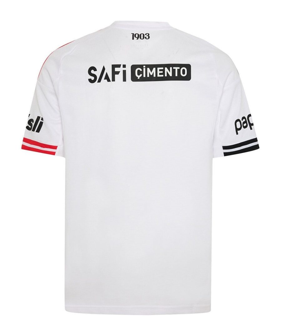 camisola principal Besiktas temporada 2025 2026 preto e branco jersey futebol adepto