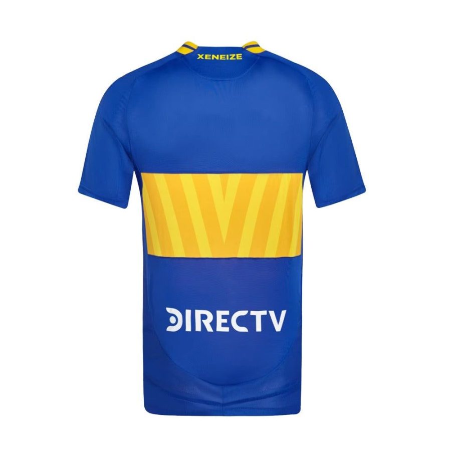 camisola principal Boca Juniors temporada dois mil vinte e quatro dois mil vinte e cinco azul e amarelo