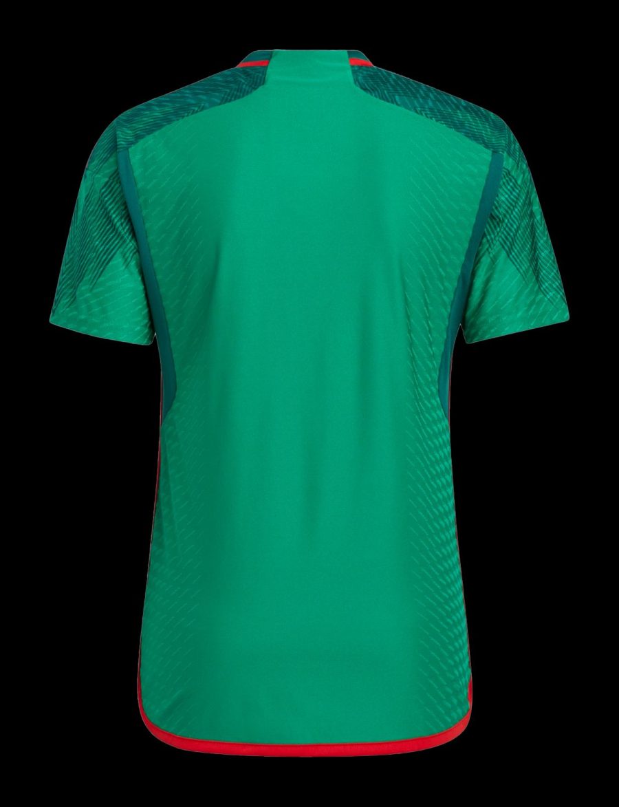 maillot-domicile-equipe-du-mexique-coupe-du-monde-2022-jersey-football-rouge-et-vert camisola principal seleção do México Mundial 2022 jersey futebol vermelho e verde