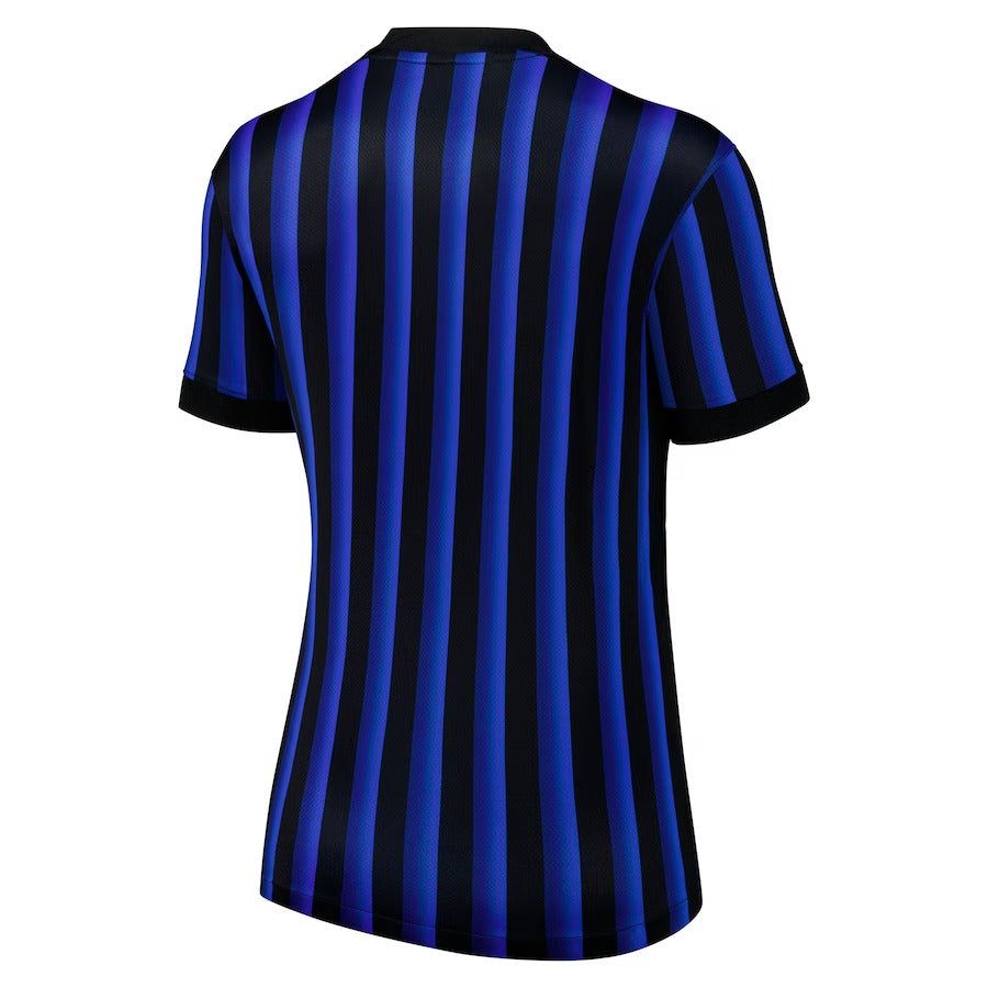Camisola principal mulher Inter Milão época dois mil vinte e cinco dois mil vinte e seis azul e preto