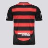 camisola principal Flamengo época dois mil vinte e cinco vermelha e preta com emblema do clube