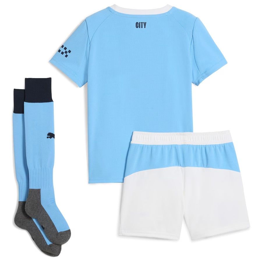 Camisola principal Manchester City criança época 2025 2026 com calções