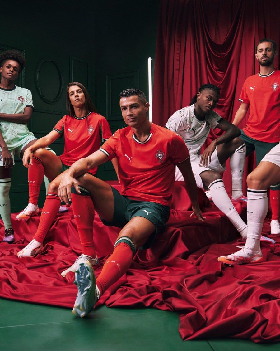 maillot-domicile-portugal-saison-deux-mille-vingt-cinq-rouge-et-vert camisola principal Portugal época dois mil e vinte e cinco vermelha e verde