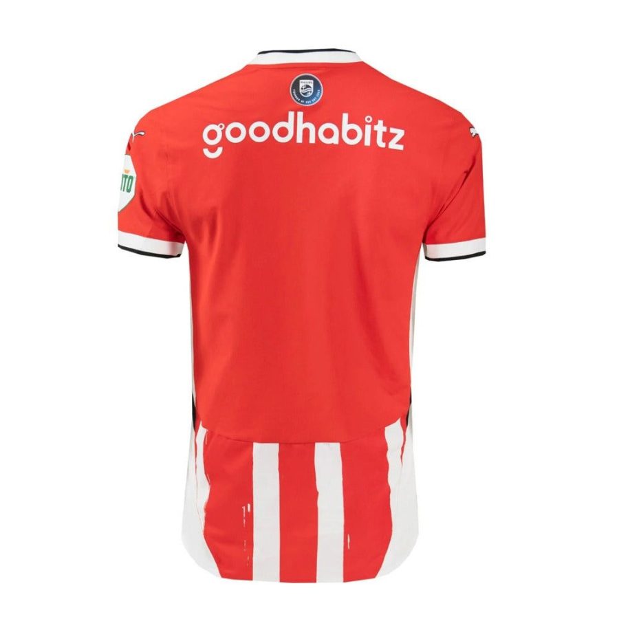 maillot-domicile-psv-eindhoven-saison-2024-2025-tenue-officielle-rouge-et-blanc Camisola principal PSV Eindhoven temporada 2024 2025 equipamento oficial vermelho e branco