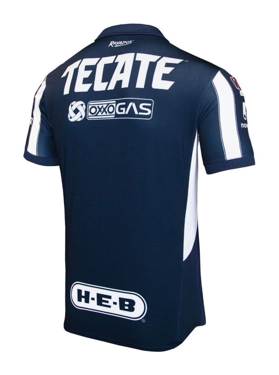 maillot-domicile-rayados-monterrey-saison-2024-2025-jersey-football-raye-bleu-blanc camisola principal Rayados Monterrey temporada 2024 2025 jersey futebol listrado azul branco