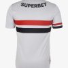 Camisola principal São Paulo FC época 2025 jersey oficial branco vermelho preto