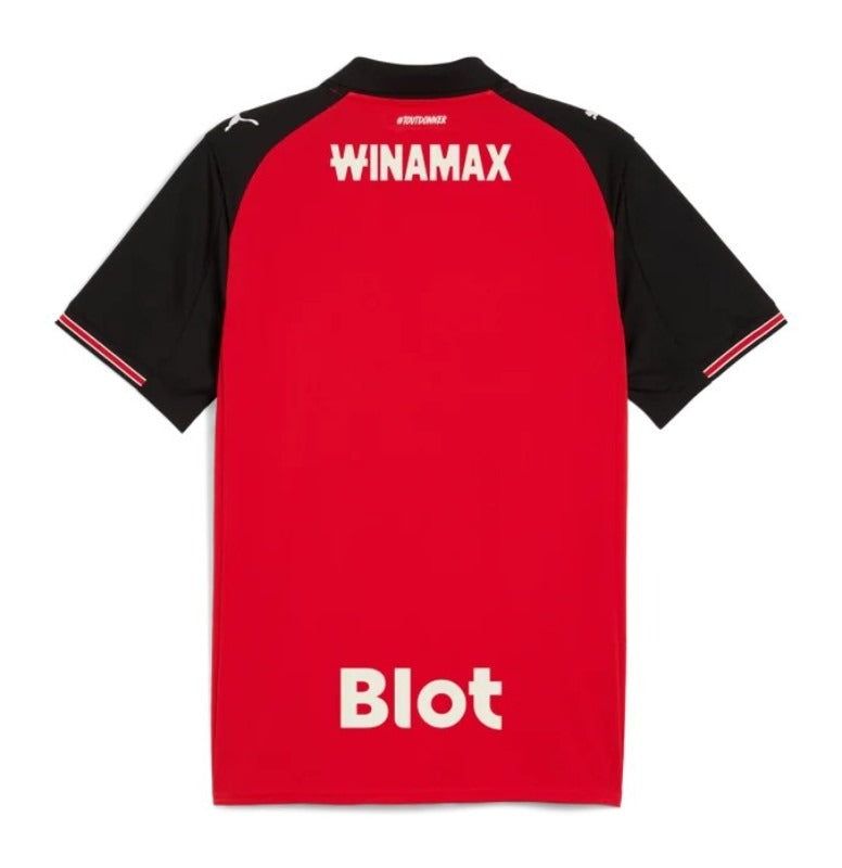 Camisola principal Stade Rennais época 2025 2026 vermelha e preta futebol
