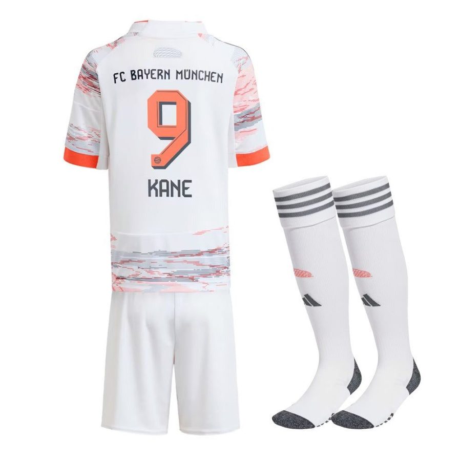 camisola criança Bayern Munich alternativa época 2025 2026 com calção e meias