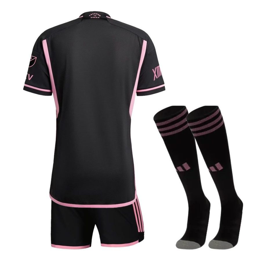maillot-enfant-inter-miami-domicile-saison-2023-2024-avec-short Camisola criança Inter Miami principal temporada 2023 2024 com calções