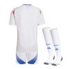 camisola criança itália alternativa 2024 azul para equipamento de futebol