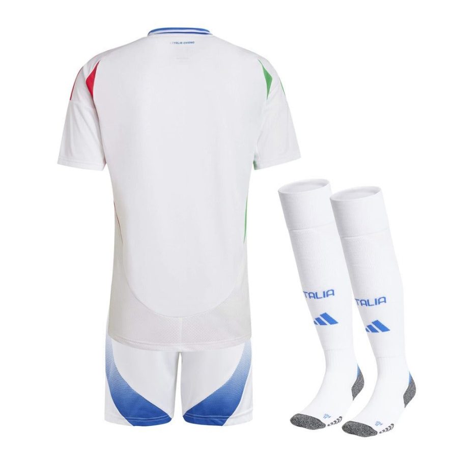 camisola criança itália alternativa 2024 azul para equipamento de futebol