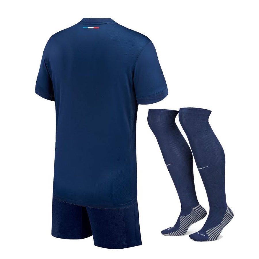 Camisola criança PSG principal temporada 2024 2025 com calções e meias