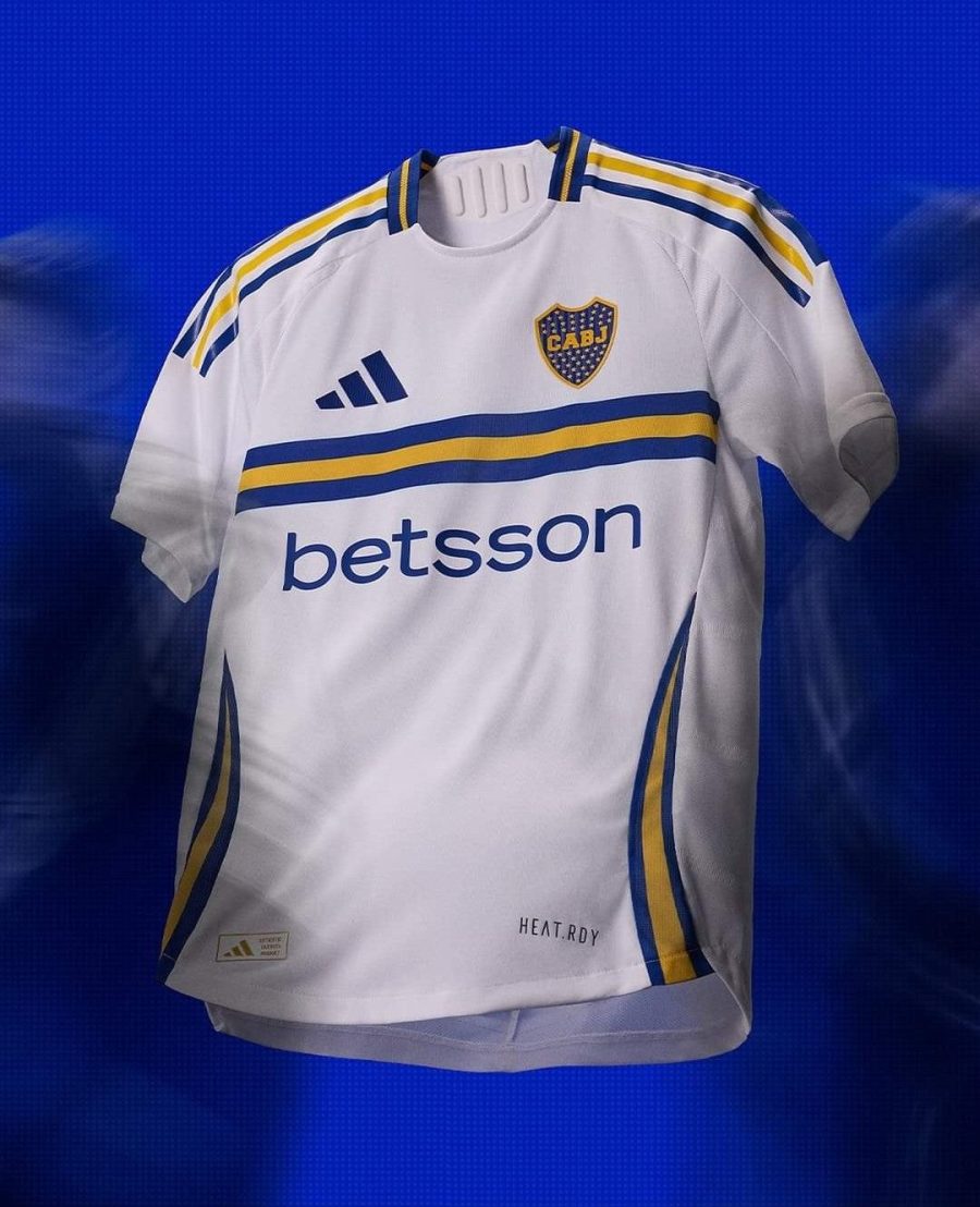 Camisola alternativa Boca Juniors temporada 2024 2025 azul e amarelo