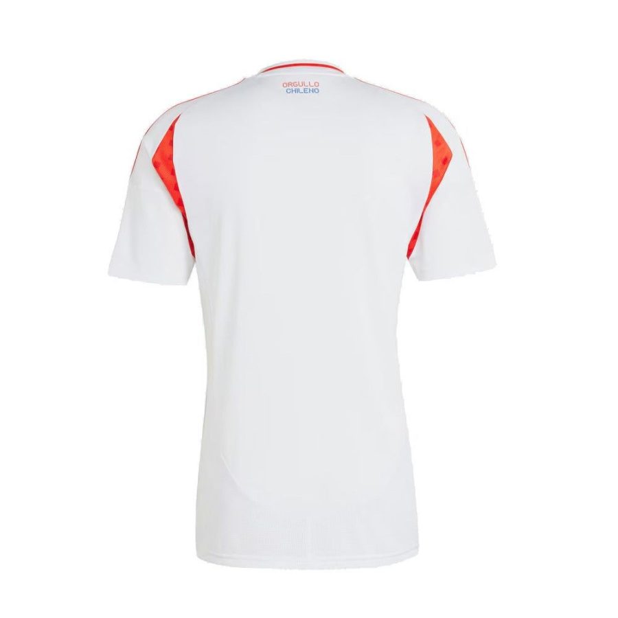 camisola alternativa do Chile época 2024 vermelha e azul para apoiar a seleção chilena