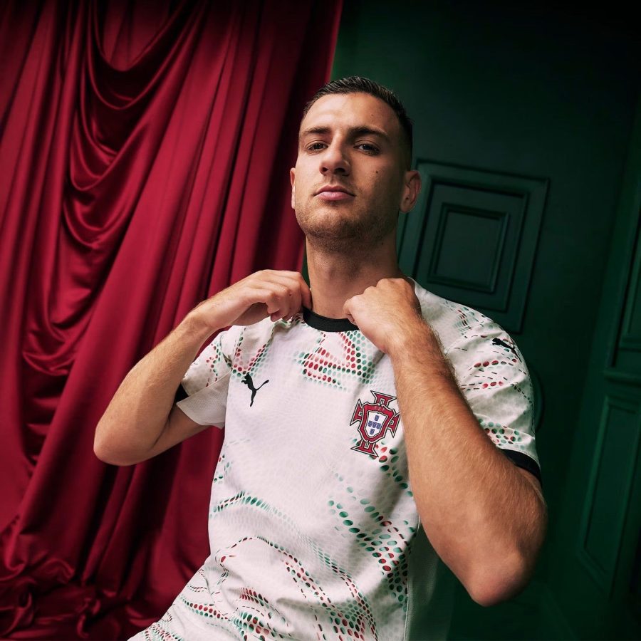 Camisola alternativa de Portugal temporada 2025 equipamento oficial vermelho e verde