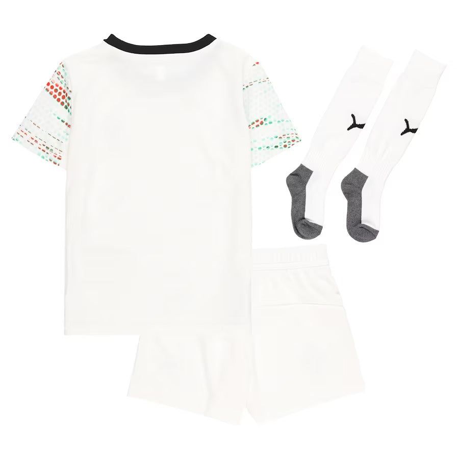 maillot-exterieur-enfant-portugal-2025-tenue-football-rouge-et-vert camisola alternativa criança Portugal 2025 equipamento futebol vermelho e verde