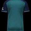 Camisola terceira Arsenal época dois mil e vinte e três dois mil e vinte e quatro vestuário exterior vermelho e azul marinho