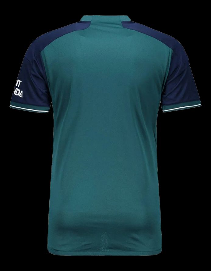 Camisola terceira Arsenal época dois mil e vinte e três dois mil e vinte e quatro vestuário exterior vermelho e azul marinho