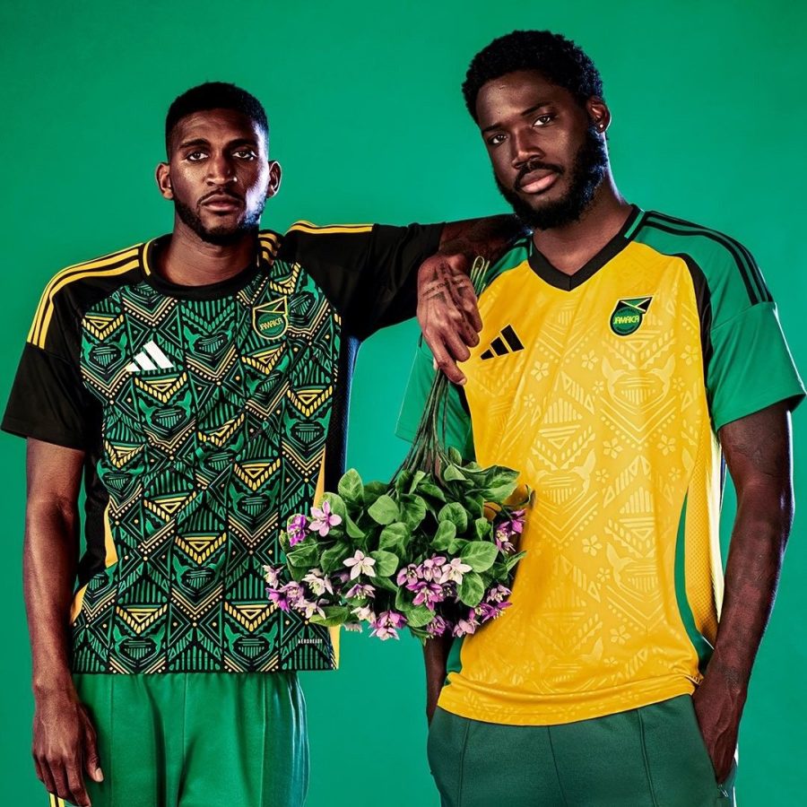 tenue-de-foot-jamaicaine-exterieur-pour-supporter-selection-nationale equipamento de futebol jamaicano alternativo para apoiar seleção nacional